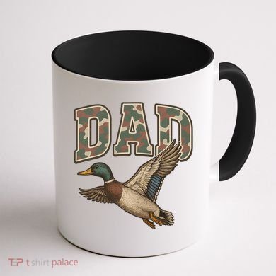 Camouflage Varsity Father's Day Dad Duck Hunting Coffee Mug back