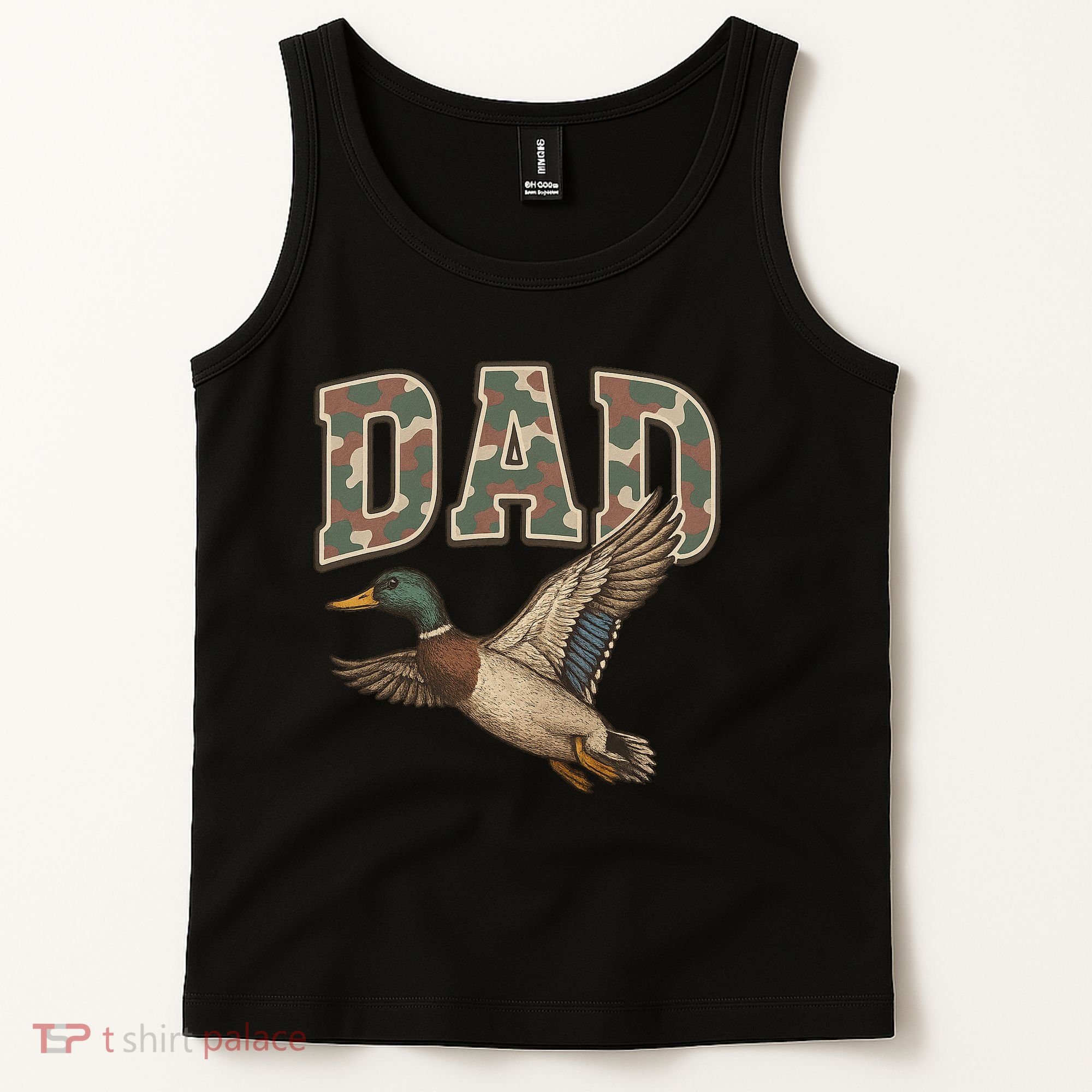 Camouflage Varsity Father's Day Dad Duck Hunting Tank Top