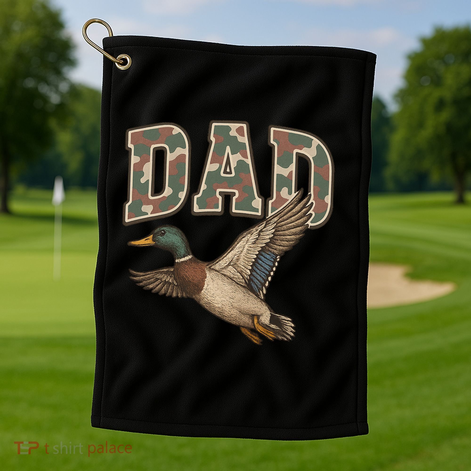 Camouflage Varsity Father's Day Dad Duck Hunting Golf Towel
