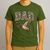 Camouflage Varsity Father's Day Dad Duck Hunting T-Shirt thumb 3