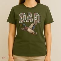 Camouflage Varsity Father's Day Dad Duck Hunting T-Shirt thumb 4