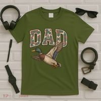 Camouflage Varsity Father's Day Dad Duck Hunting T-Shirt thumb 5