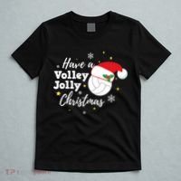Christmas Volleyball Gift Have A Volley Jolly Christmas Santa Hat T-Shirt thumb 5