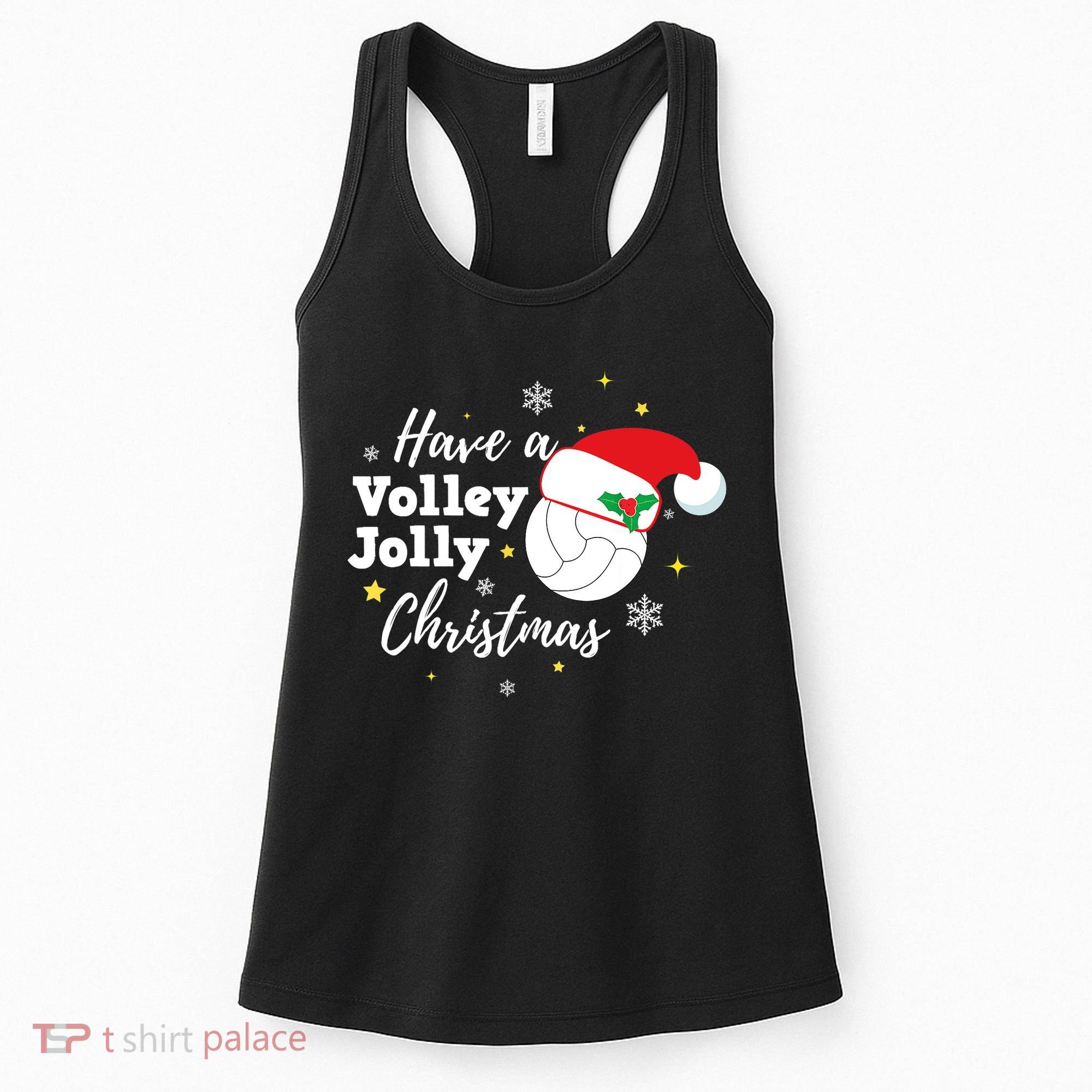 Christmas Volleyball Gift Have A Volley Jolly Christmas Santa Hat Women's Tank Top