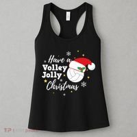 Christmas Volleyball Gift Have A Volley Jolly Christmas Santa Hat Women's Tank Top thumb 3
