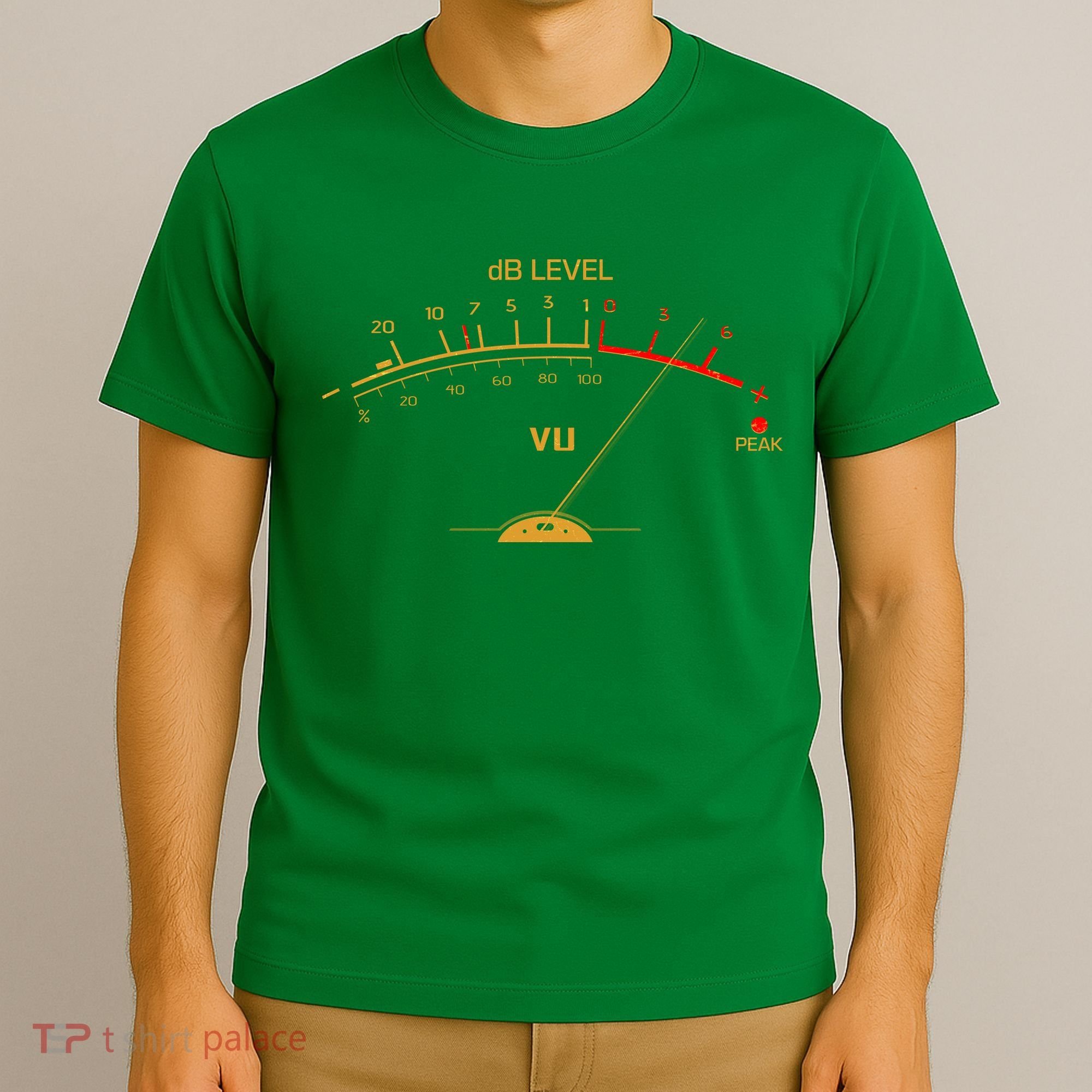 Cool Vintage Gold DB Level VU Meter Music Bass Lover T-Shirt