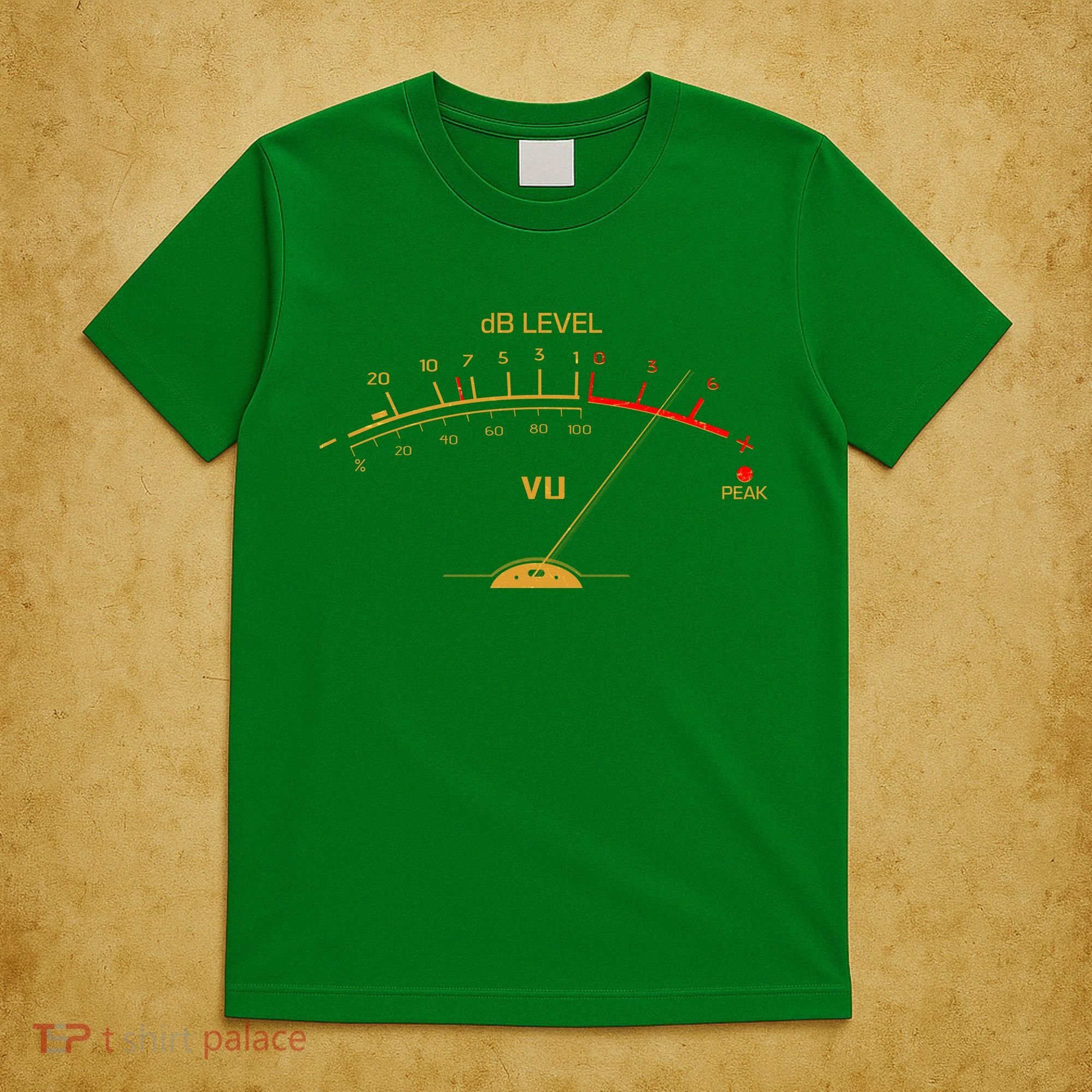 Cool Vintage Gold DB Level VU Meter Music Bass Lover T-Shirt