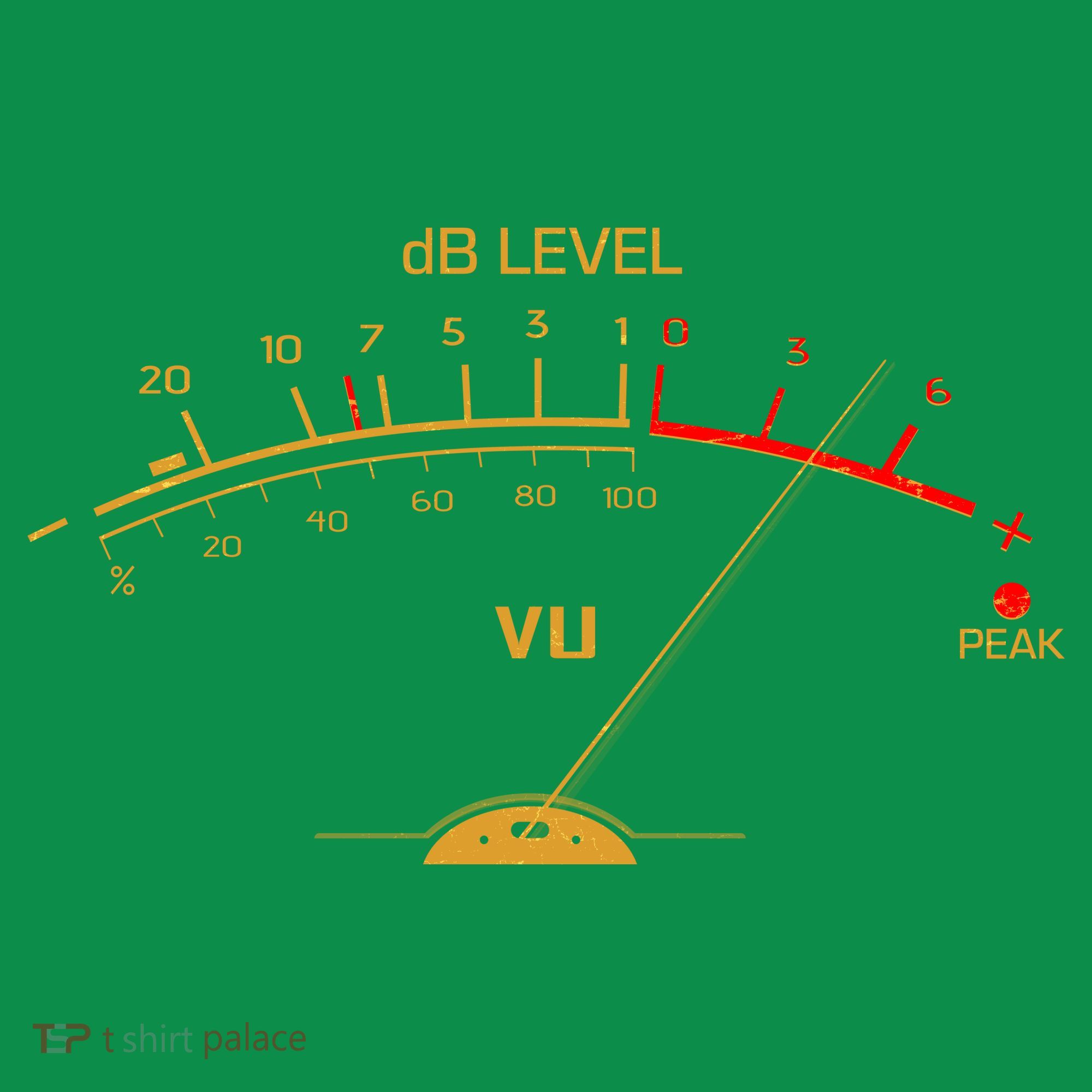 Cool Vintage Gold DB Level VU Meter Music Bass Lover T-Shirt