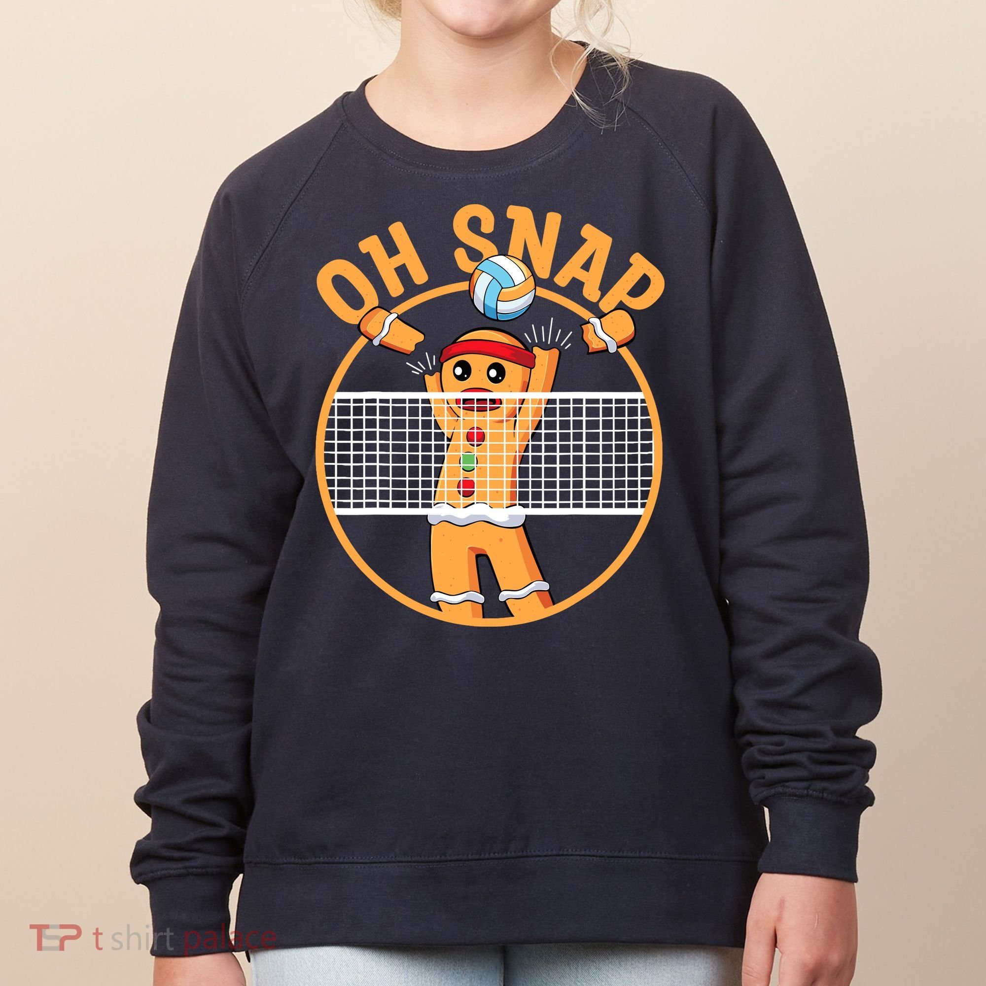 Christmas Volleyball Gingerbread Man Blocker Oh Snap Women's Sweatshirt