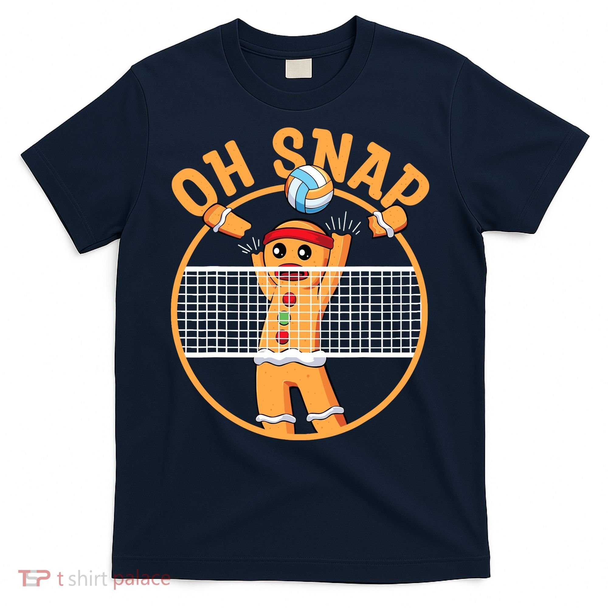 Christmas Volleyball Gingerbread Man Blocker Oh Snap T-Shirt