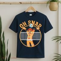 Christmas Volleyball Gingerbread Man Blocker Oh Snap T-Shirt thumb 2