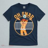 Christmas Volleyball Gingerbread Man Blocker Oh Snap T-Shirt thumb 5
