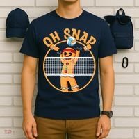 Christmas Volleyball Gingerbread Man Blocker Oh Snap T-Shirt thumb 6