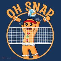 Christmas Volleyball Gingerbread Man Blocker Oh Snap T-Shirt thumb 7