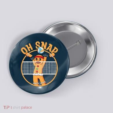 Christmas Volleyball Gingerbread Man Blocker Oh Snap Button