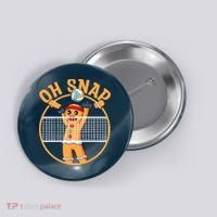 Christmas Volleyball Gingerbread Man Blocker Oh Snap Button thumb 0