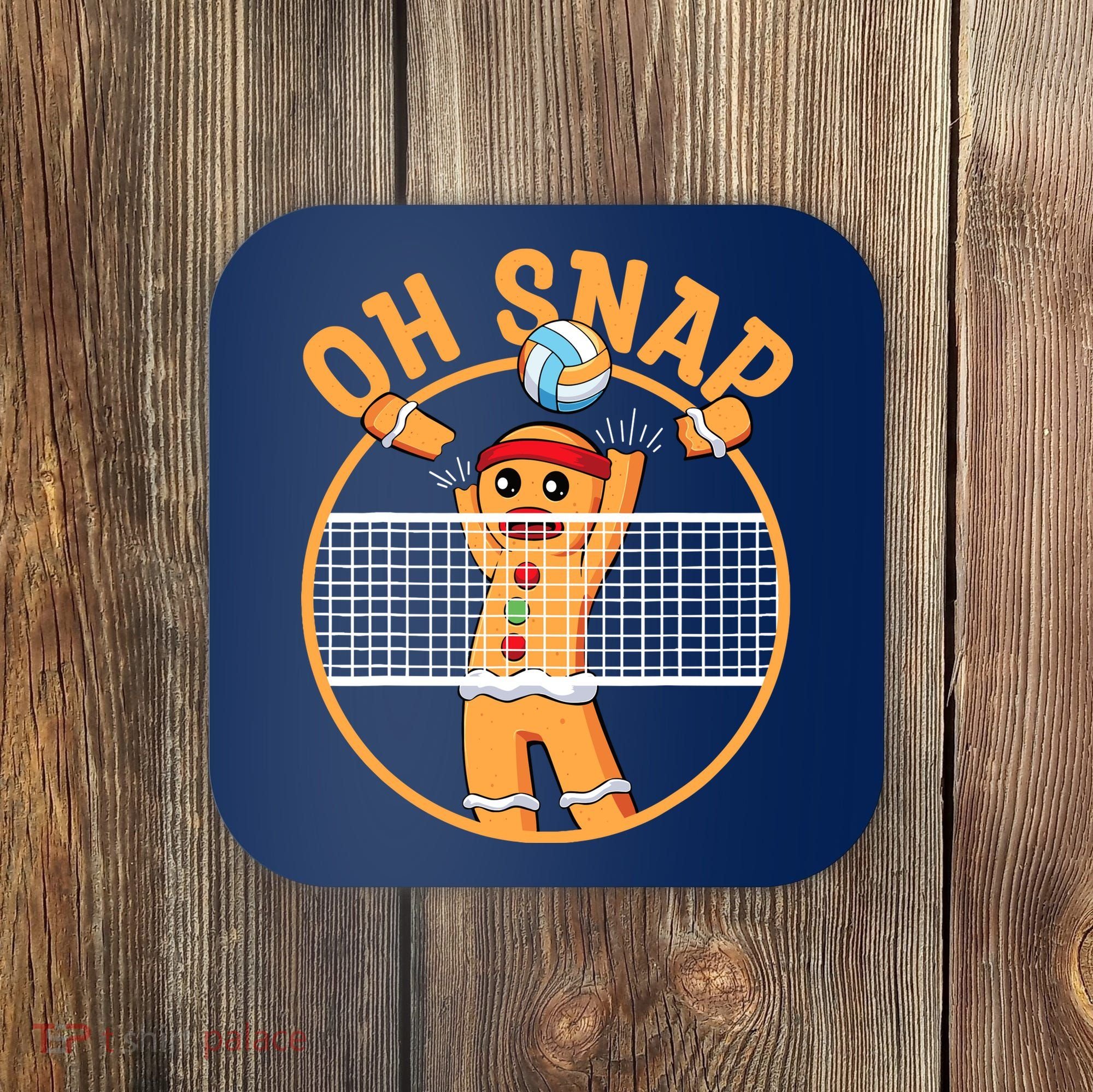 Christmas Volleyball Gingerbread Man Blocker Oh Snap Coaster