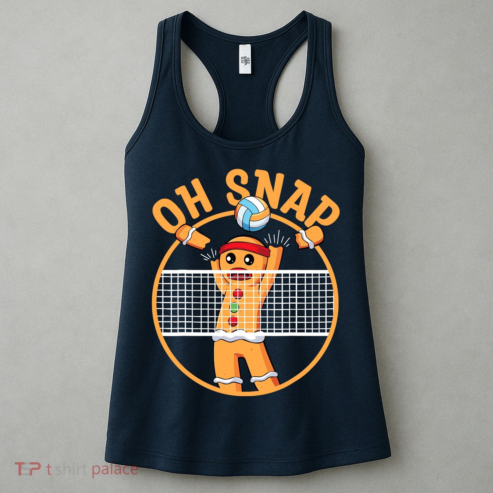 Christmas Volleyball Gingerbread Man Blocker Oh Snap Women's Tank Top
