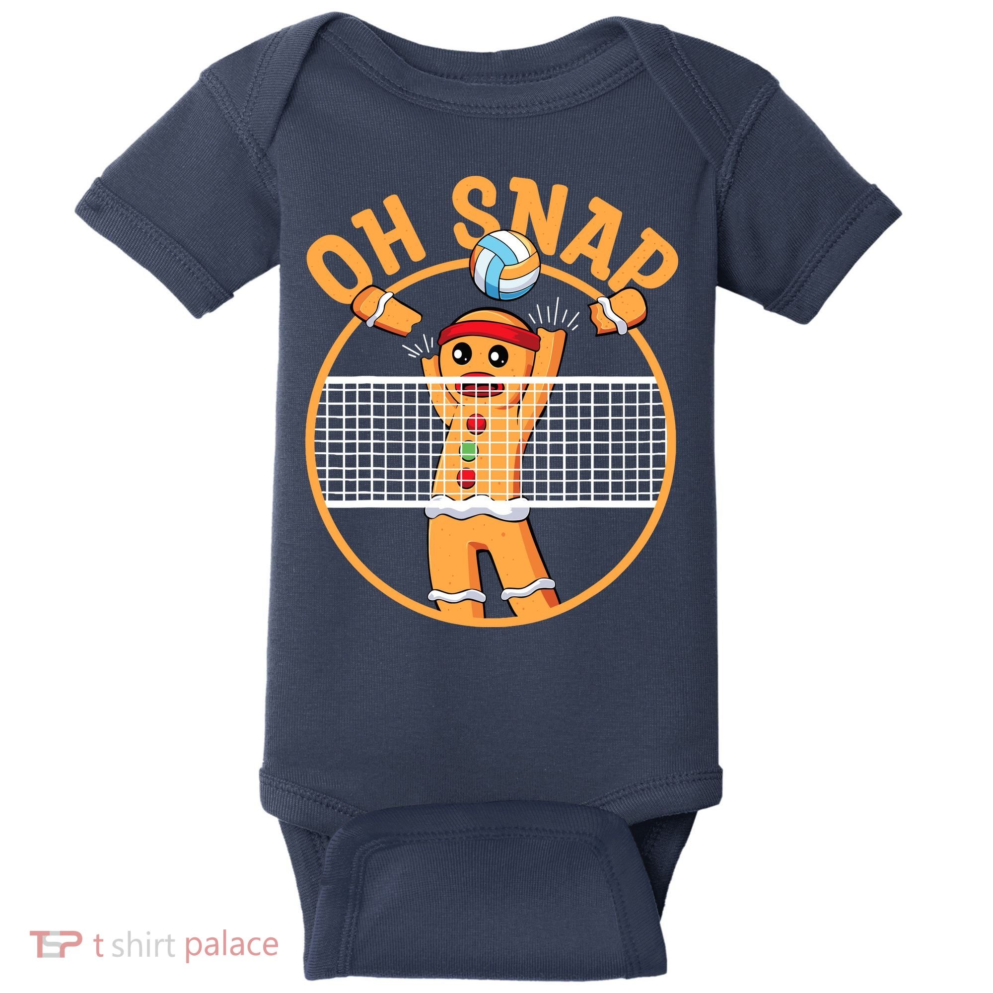 Christmas Volleyball Gingerbread Man Blocker Oh Snap Baby Bodysuit