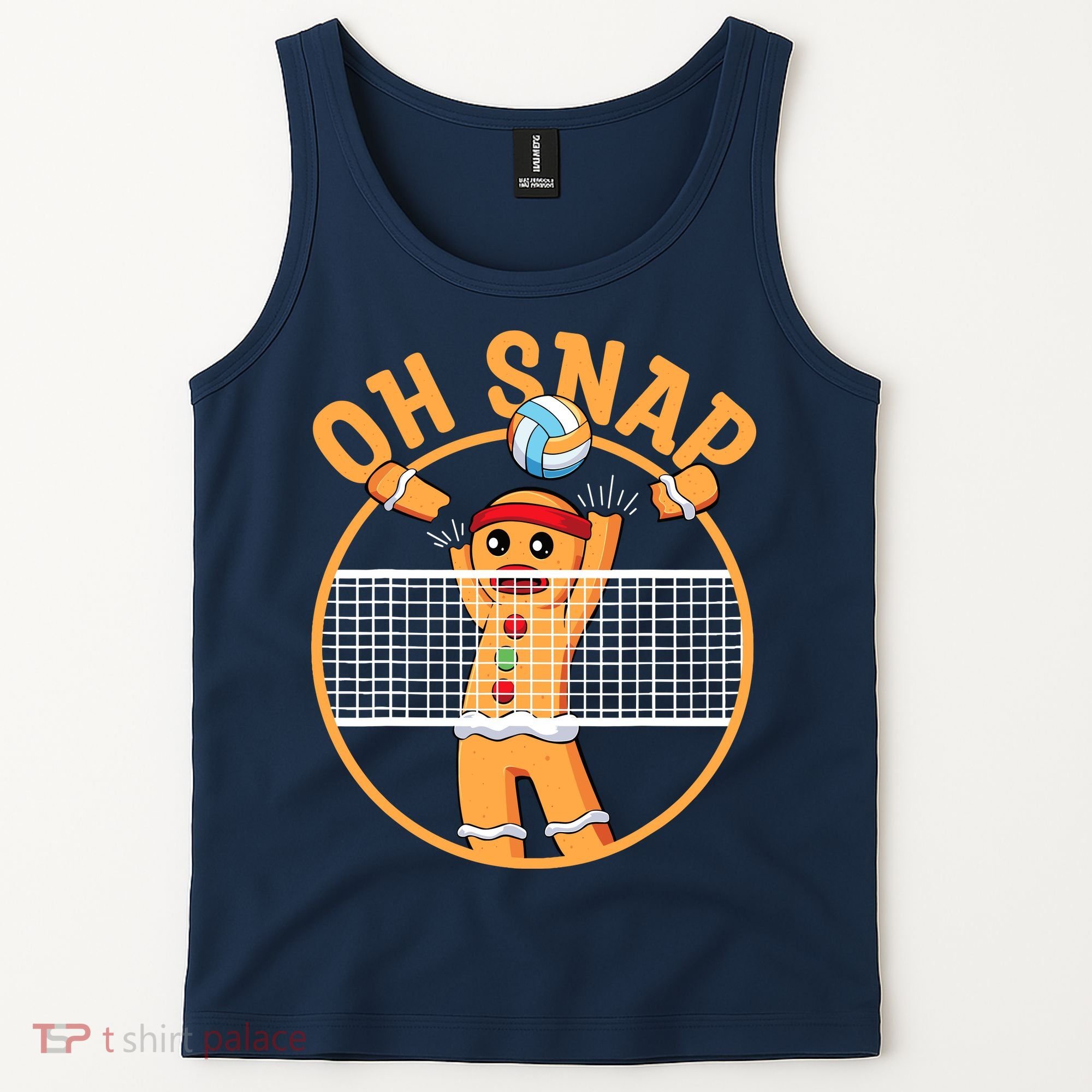 Christmas Volleyball Gingerbread Man Blocker Oh Snap Tank Top