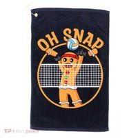 Christmas Volleyball Gingerbread Man Blocker Oh Snap Golf Towel thumb 0