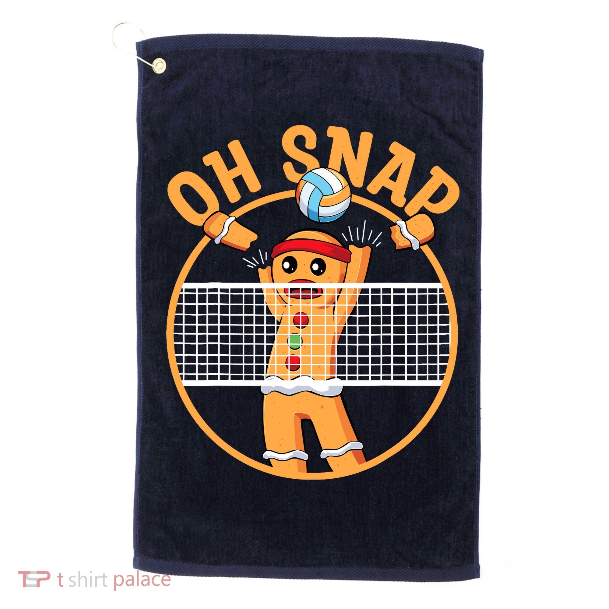 Christmas Volleyball Gingerbread Man Blocker Oh Snap Golf Towel