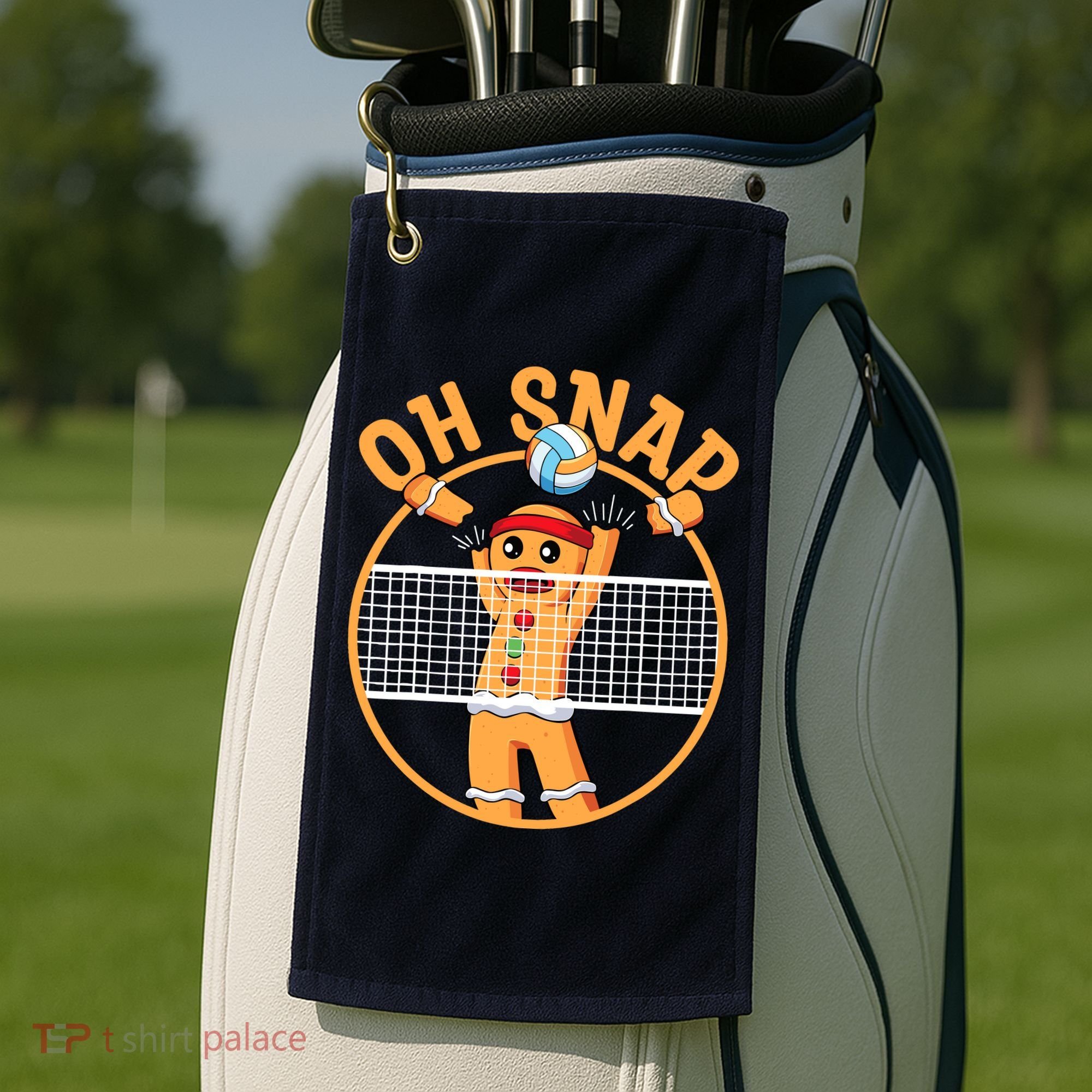 Christmas Volleyball Gingerbread Man Blocker Oh Snap Golf Towel