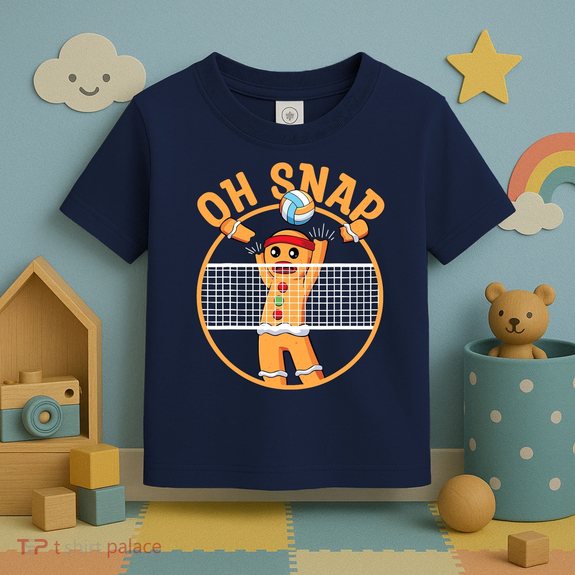 Christmas Volleyball Gingerbread Man Blocker Oh Snap Toddler T-Shirt