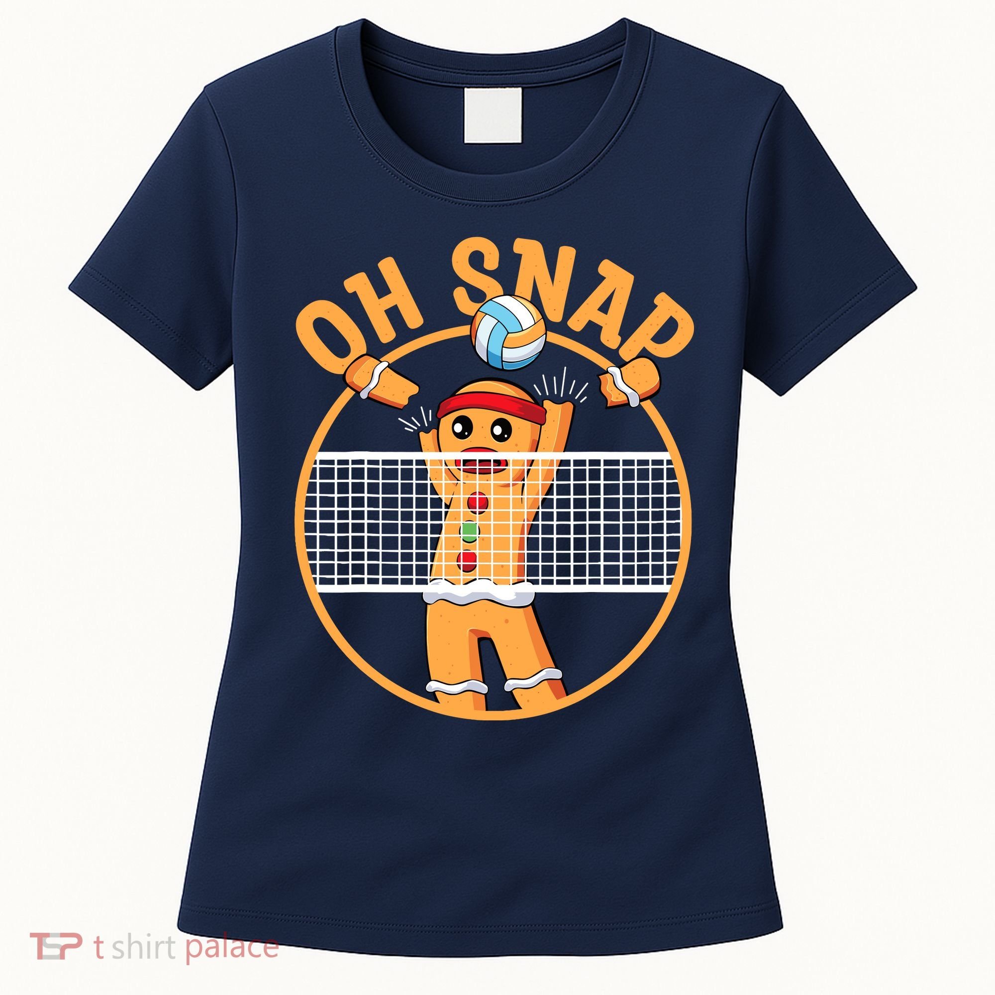 Christmas Volleyball Gingerbread Man Blocker Oh Snap Women's T-Shirt