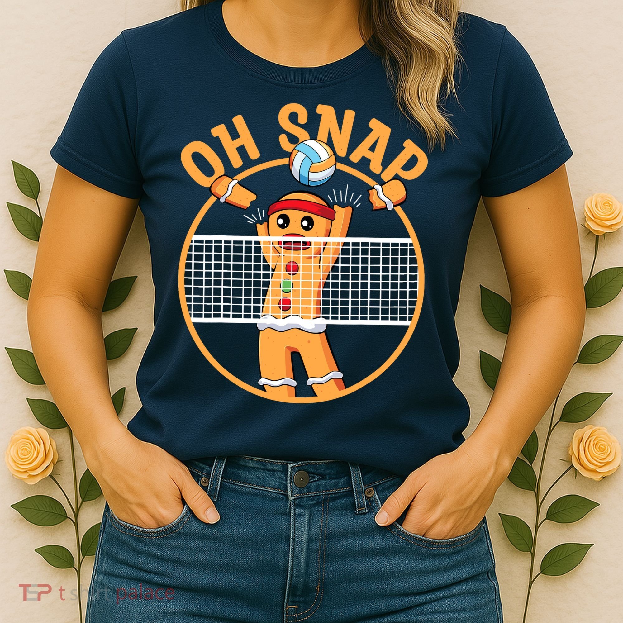 Christmas Volleyball Gingerbread Man Blocker Oh Snap Women's T-Shirt