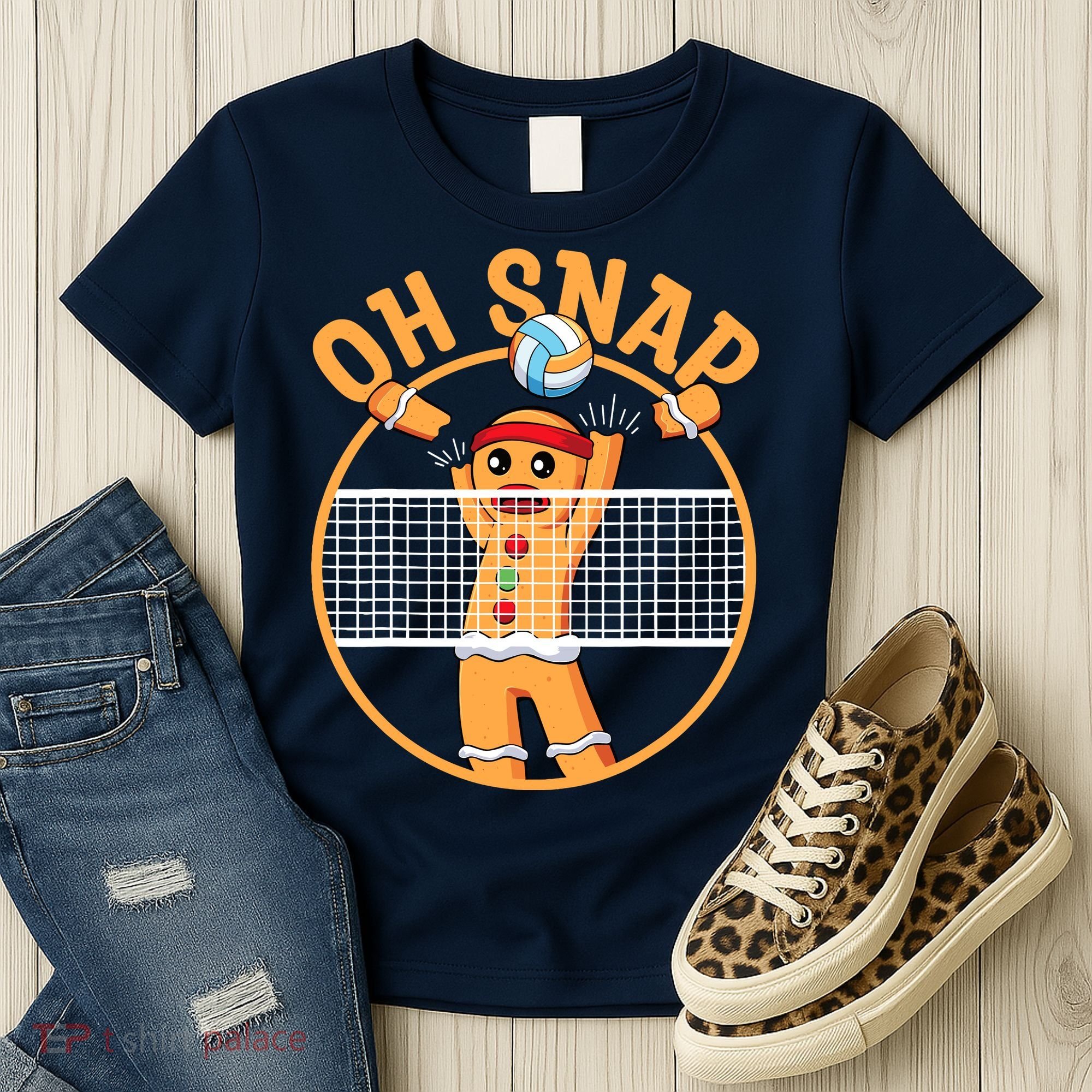 Christmas Volleyball Gingerbread Man Blocker Oh Snap Women's T-Shirt