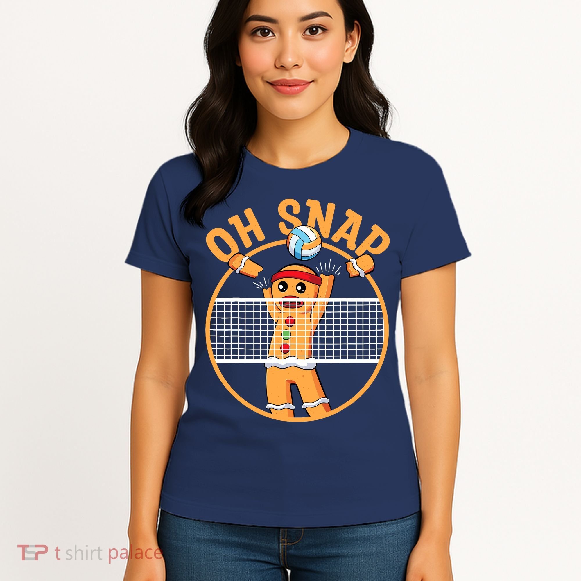 Christmas Volleyball Gingerbread Man Blocker Oh Snap Women's T-Shirt