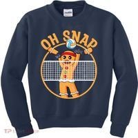 Christmas Volleyball Gingerbread Man Blocker Oh Snap Kids Sweatshirt thumb 0