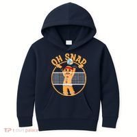 Christmas Volleyball Gingerbread Man Blocker Oh Snap Kids Hoodie thumb 0