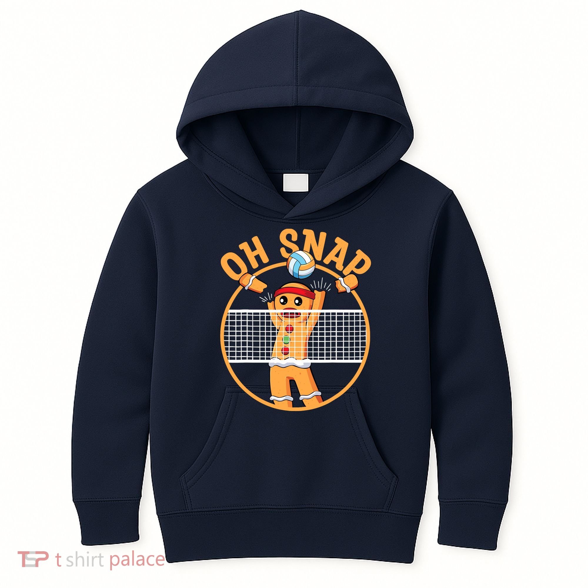 Christmas Volleyball Gingerbread Man Blocker Oh Snap Kids Hoodie