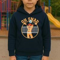 Christmas Volleyball Gingerbread Man Blocker Oh Snap Kids Hoodie thumb 3