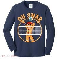 Christmas Volleyball Gingerbread Man Blocker Oh Snap Kids Long Sleeve Shirt thumb 0