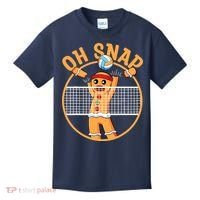 Christmas Volleyball Gingerbread Man Blocker Oh Snap Kids T-Shirt thumb 0