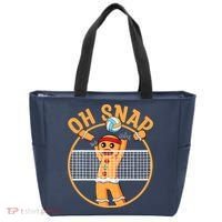 Christmas Volleyball Gingerbread Man Blocker Oh Snap Tote Bag thumb 0