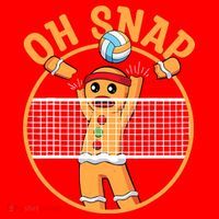 Christmas Volleyball Gingerbread Man Blocker Oh Snap Santa Hat thumb 1