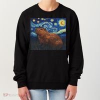Capybara Van Gogh Style Starry Night Women's Sweatshirt thumb 0
