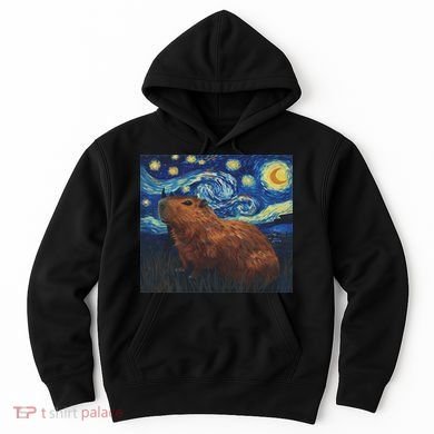 Capybara Van Gogh Style Starry Night Hoodie