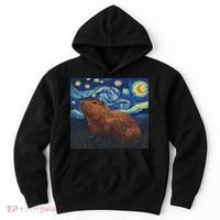 Capybara Van Gogh Style Starry Night Hoodie thumb 0