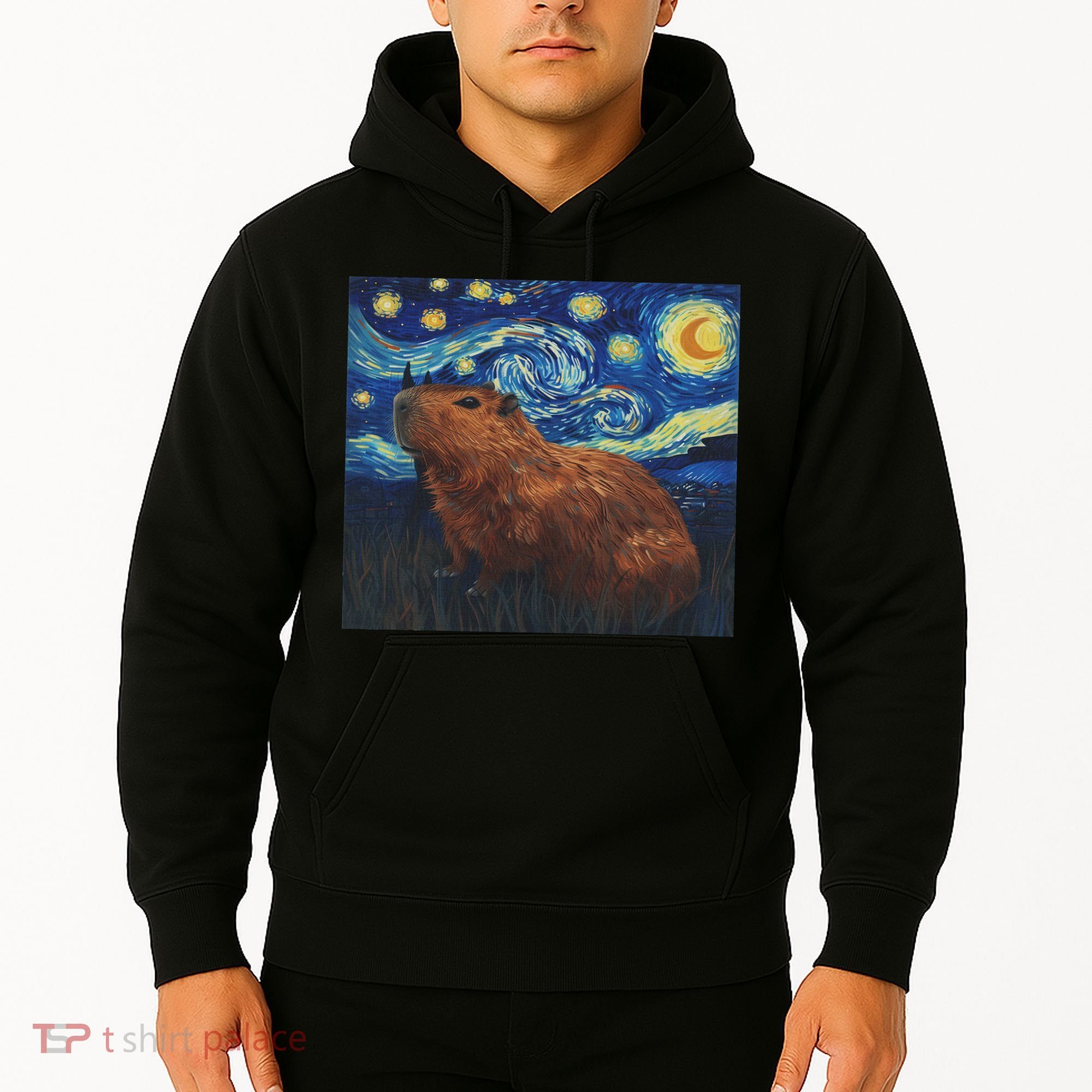 Capybara Van Gogh Style Starry Night Hoodie
