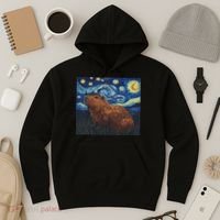 Capybara Van Gogh Style Starry Night Hoodie thumb 3