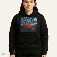 Capybara Van Gogh Style Starry Night Hoodie thumb 5
