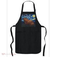 Capybara Van Gogh Style Starry Night Apron thumb 0