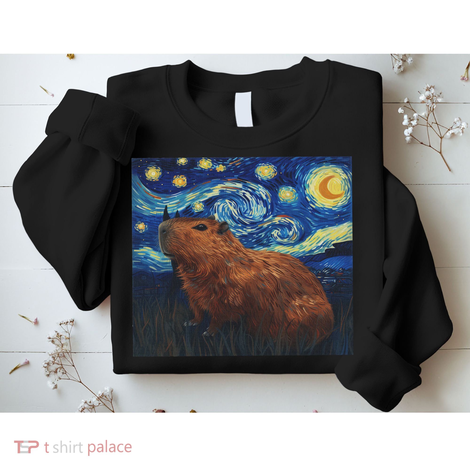 Capybara Van Gogh Style Starry Night Sweatshirt