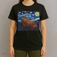 Capybara Van Gogh Style Starry Night T-Shirt thumb 4