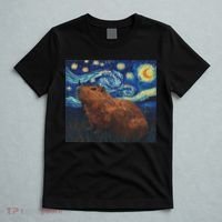Capybara Van Gogh Style Starry Night T-Shirt thumb 5